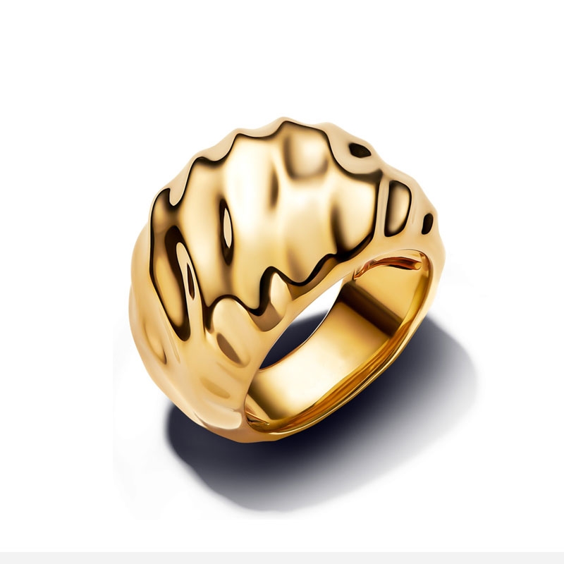 New Ring Golden color High-Quality 925 Stering Silver For Women Retro vogue Charm Jewelry love Gift Party Banquet