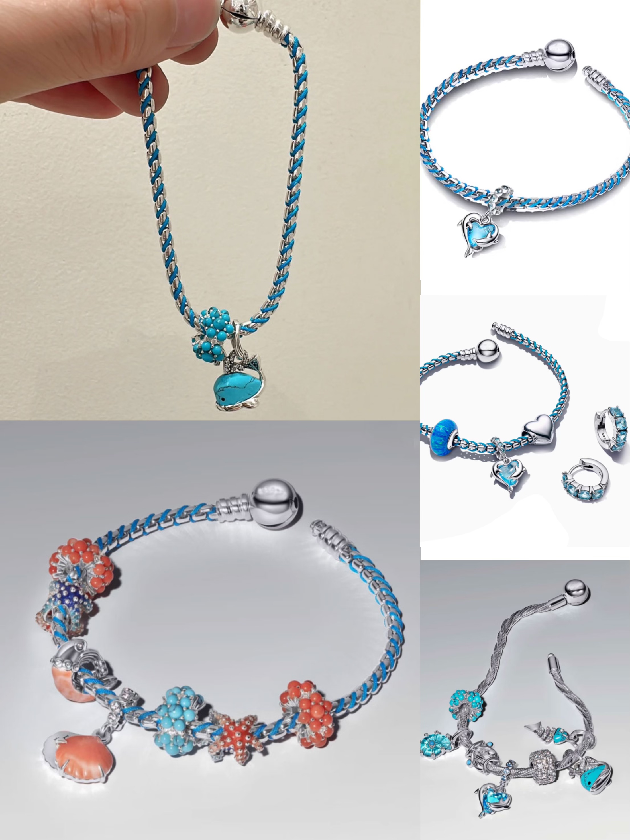 Copper Alloy Silver Plated NEW bead bracelet Charm DIY personalized charm jewelry set Donut ice cream Fashion personality