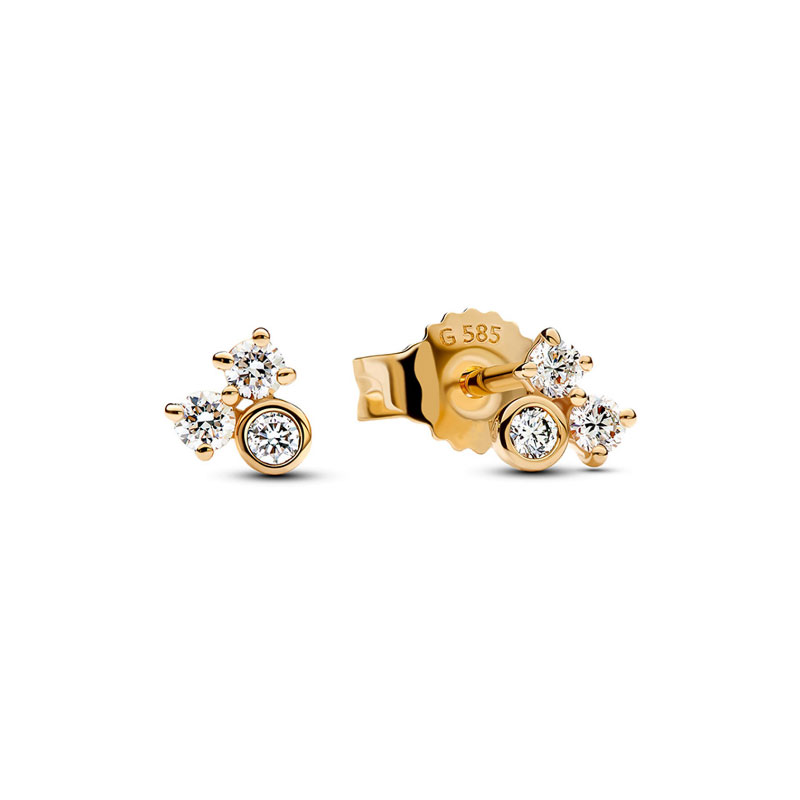 Luxury Charm Golden Gold Pear Stud Earrings S925 Silver For Women Heart Jewelry Mother's Day Gift Lron Tower Building Dynamic