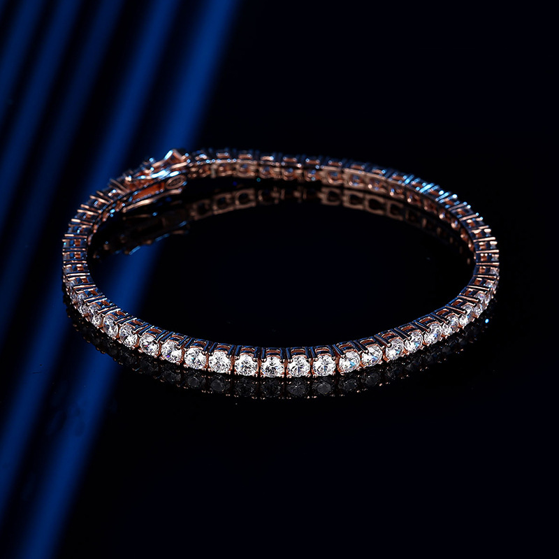 S925 Silver 3mm Tennis Bracelet Full Diamond Zircon Women's High Carbon Diamond Supports Customized Size Zircon Color