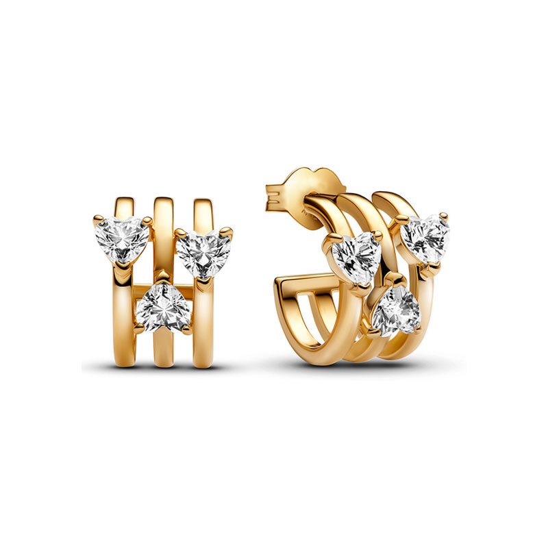 Luxury Charm Golden Gold Pear Stud Earrings S925 Silver For Women Heart Jewelry Mother's Day Gift Lron Tower Building Dynamic