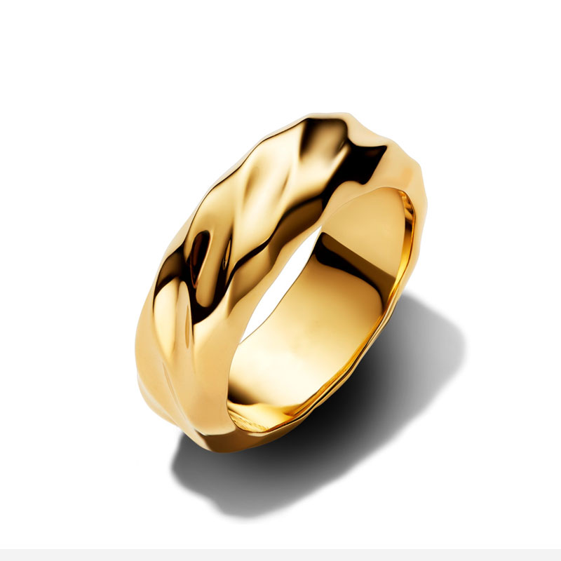 New Ring Golden color High-Quality 925 Stering Silver For Women Retro vogue Charm Jewelry love Gift Party Banquet