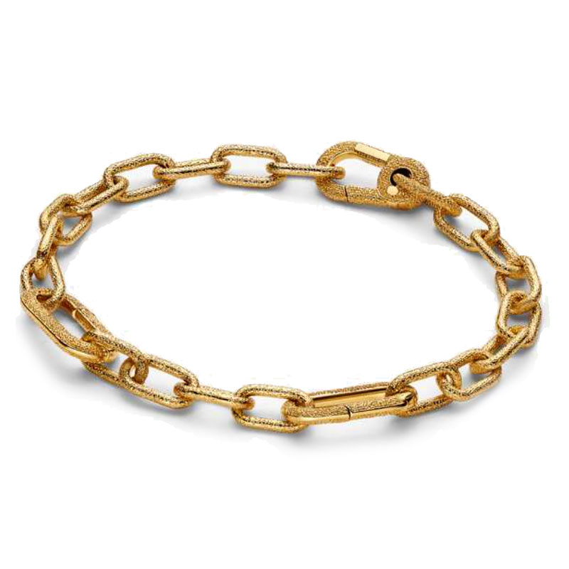 New ME Beaded Chain Bicolor Love Bracelet 925 Sterling Silver For Women Accessories Jewelry Making Christmas Gift Free Shipping