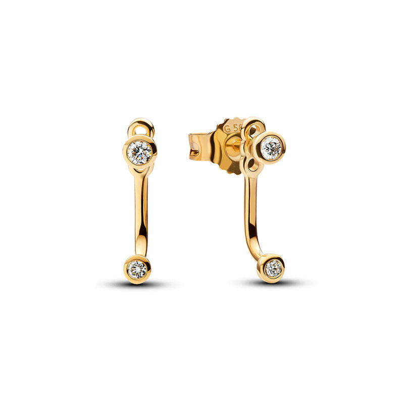 Luxury Charm Golden Gold Pear Stud Earrings S925 Silver For Women Heart Jewelry Mother's Day Gift Lron Tower Building Dynamic