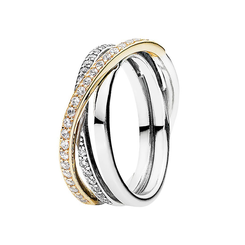 Zirconia Triple Circle Micky Head P 925 Sterling Silver Ring For Women Jewelry Wedding Engagement Girl Gift