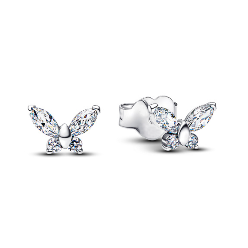 New Pink Zircon Bow Beautiful Butterfly Moon High Quality 925 Silver Earrings New Earring Accessories Gift Valentine's Day Gift