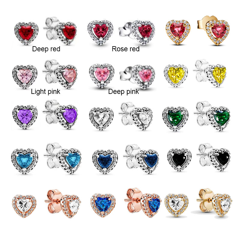 High Quality Copper Alloy Silver Plated Earrings With Heart-Shaped Zircon Gemstones For Women Heart Jewelry Mother's Day Gift Valentine's Day Gift