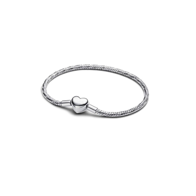 White Copper Alloy Silver Plated Snake Bracelet Chain Supports Customized Engraving Women Charms Beads  Jewelry Making