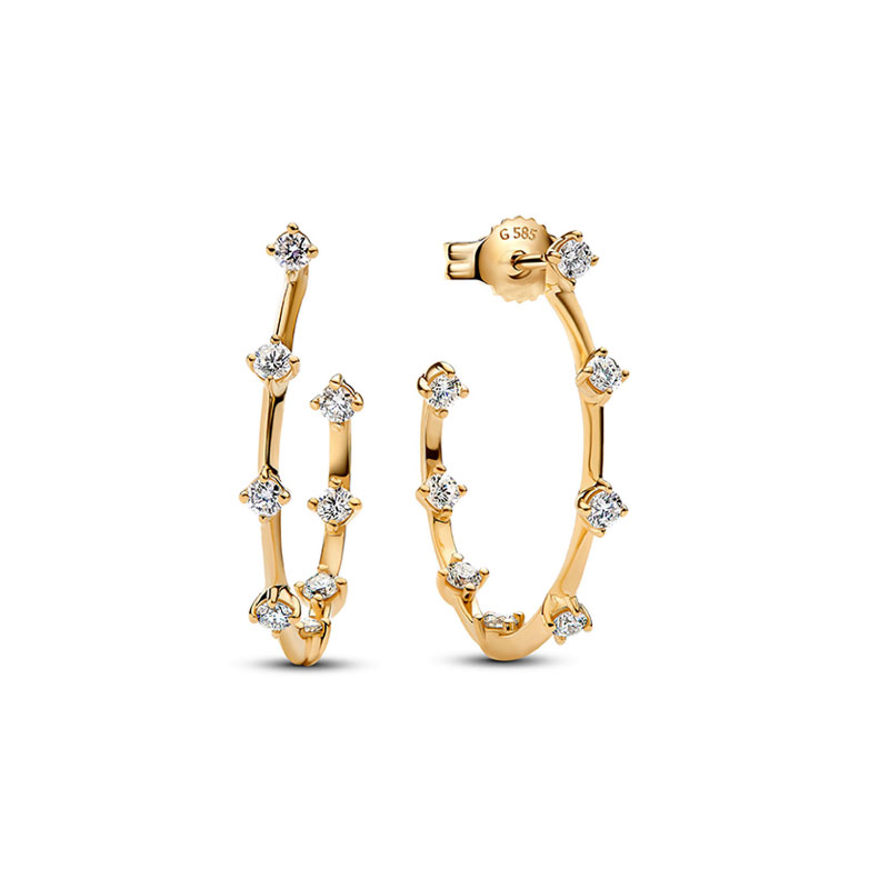 Luxury Charm Golden Gold Pear Stud Earrings S925 Silver For Women Heart Jewelry Mother's Day Gift Lron Tower Building Dynamic