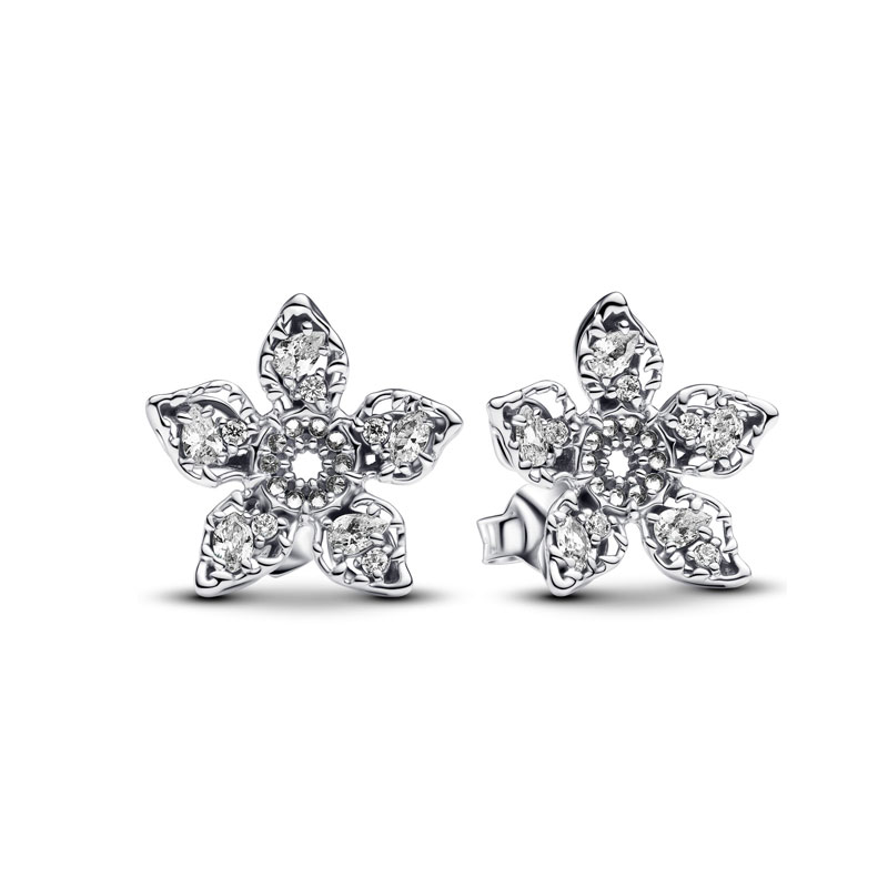 New 925 Silver Charm Jewelry Making Zircon Pink Cute Bow King Flower Geometric Women's Earrings Fashion Personality Party Banquet