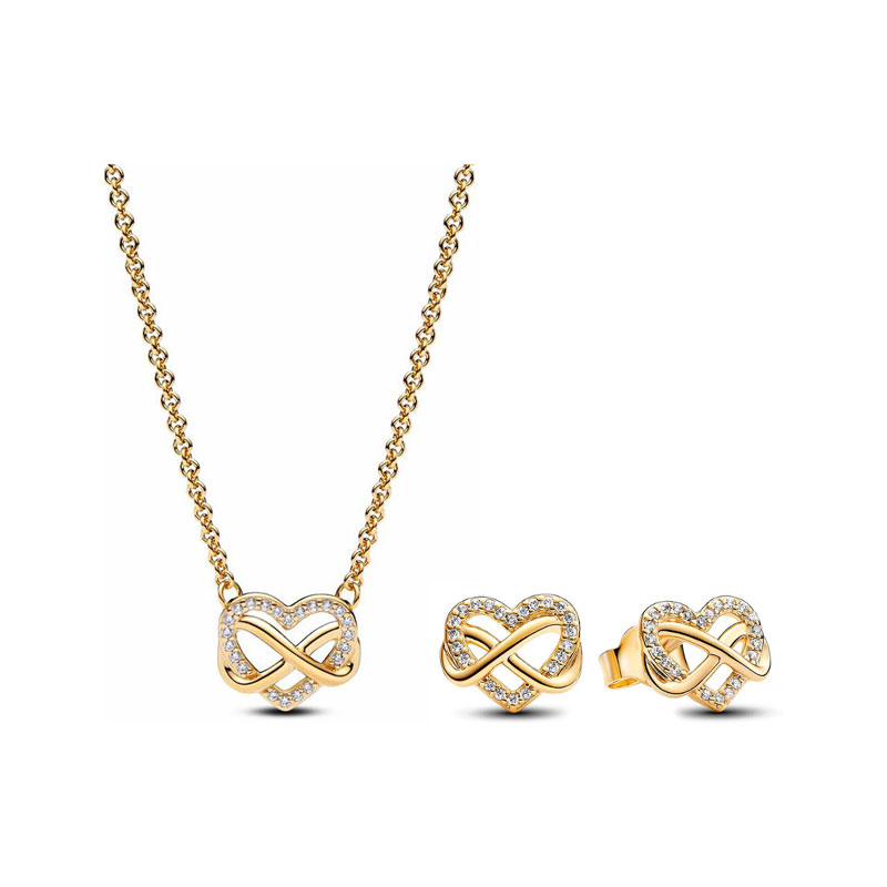 High Quality 925 Silver Red Heart-Shaped Zircon Women's Necklace Set Valentine's Day Gift Engagement Friend Gift Party Banquet Support Customization