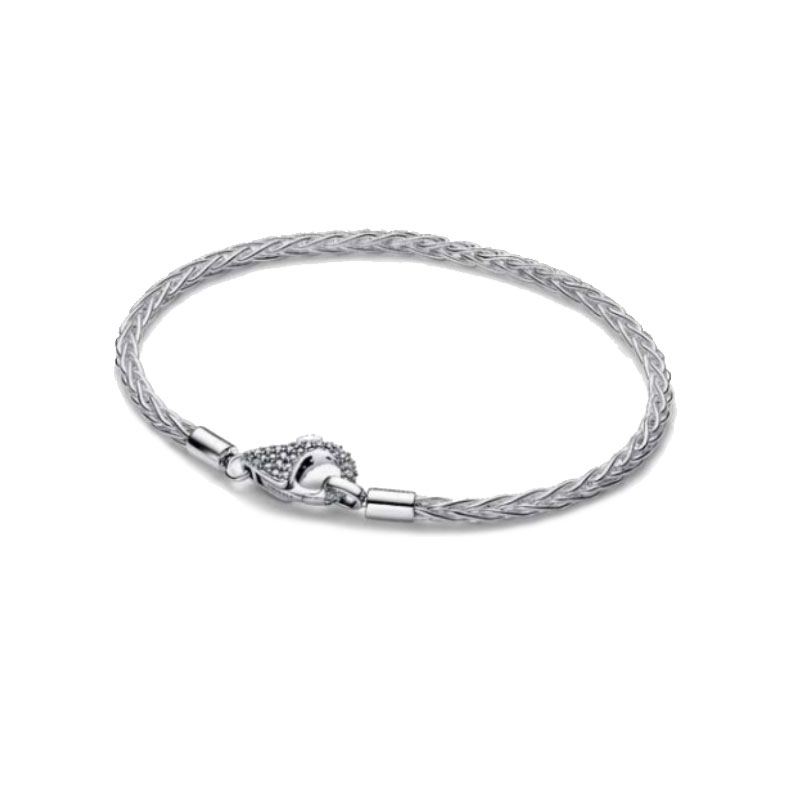 White Copper Alloy Silver Plated Snake Bracelet Chain Supports Customized Engraving Women Charms Beads  Jewelry Making