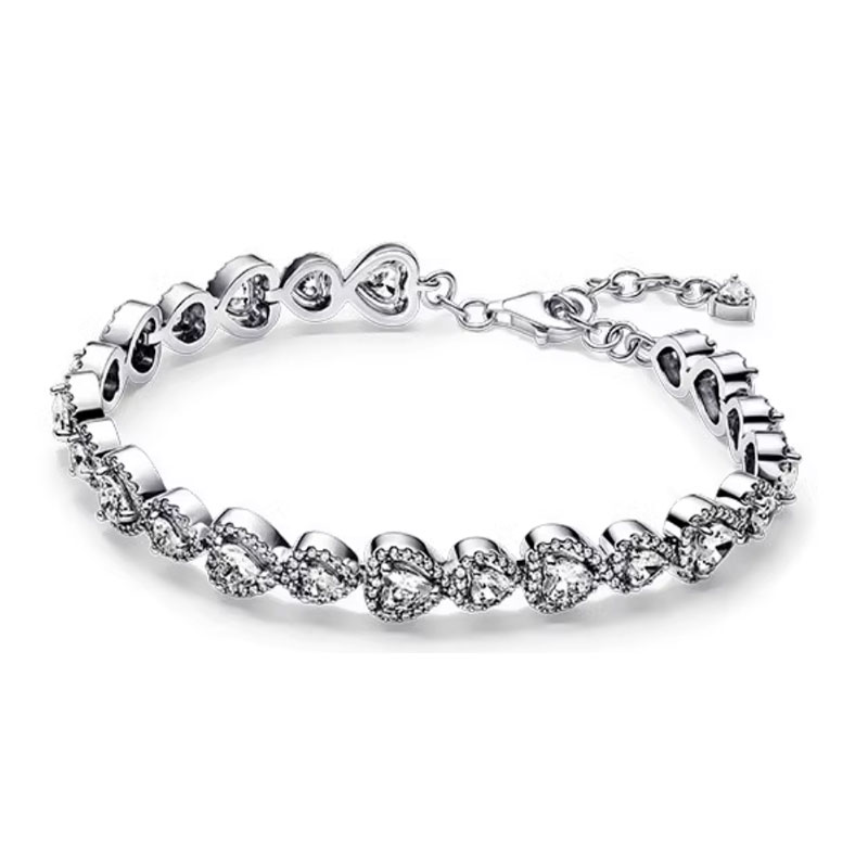New 2023 Trend 925 Silver Zircon Bracelet Female Heart-Shaped  Women's Jewelry Valentine's Day Gift 2023 Trend Charm Man DIY