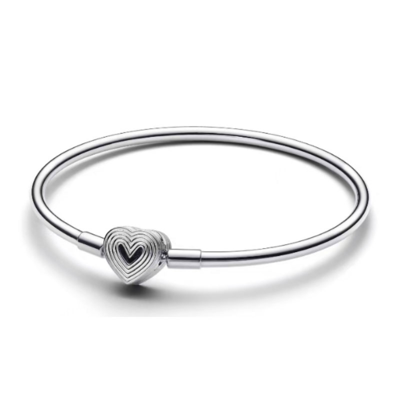 Snowflake Princess Heart Charms Beads Moments Clasp Bangle Rose Gold Women's Hand Bracelets S925 Silver Original Free Shipping