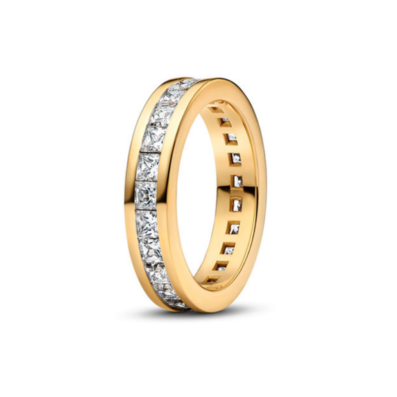 High-Quality 925 Stering Silver New Ring For Women Charm Jewelry Golden Color love Bowknot Symbol Anniversary Gift Party Banquet