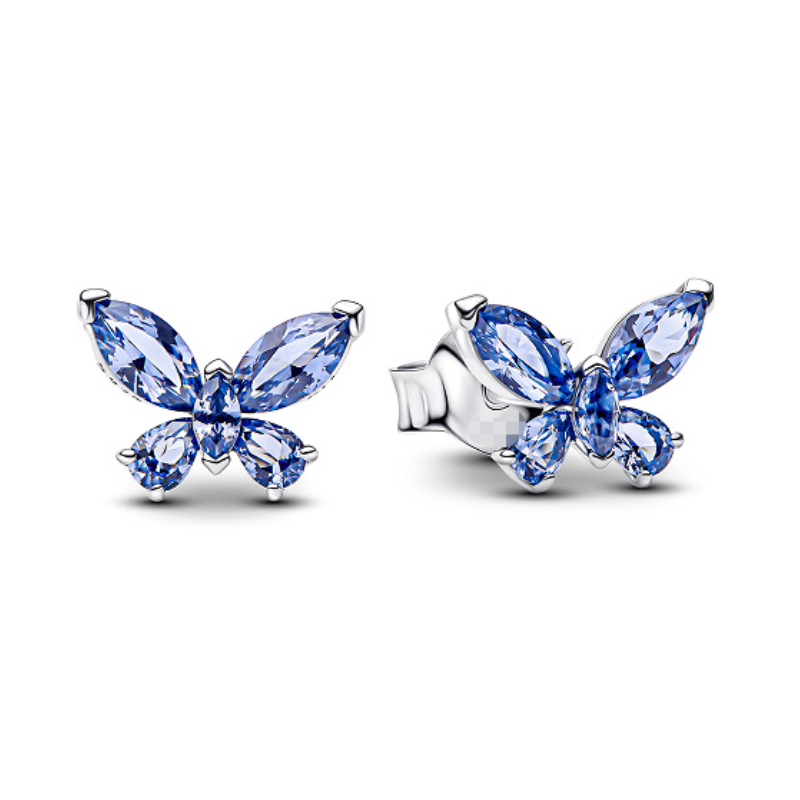 New Pink Zircon Bow Beautiful Butterfly Moon High Quality 925 Silver Earrings New Earring Accessories Gift Valentine's Day Gift