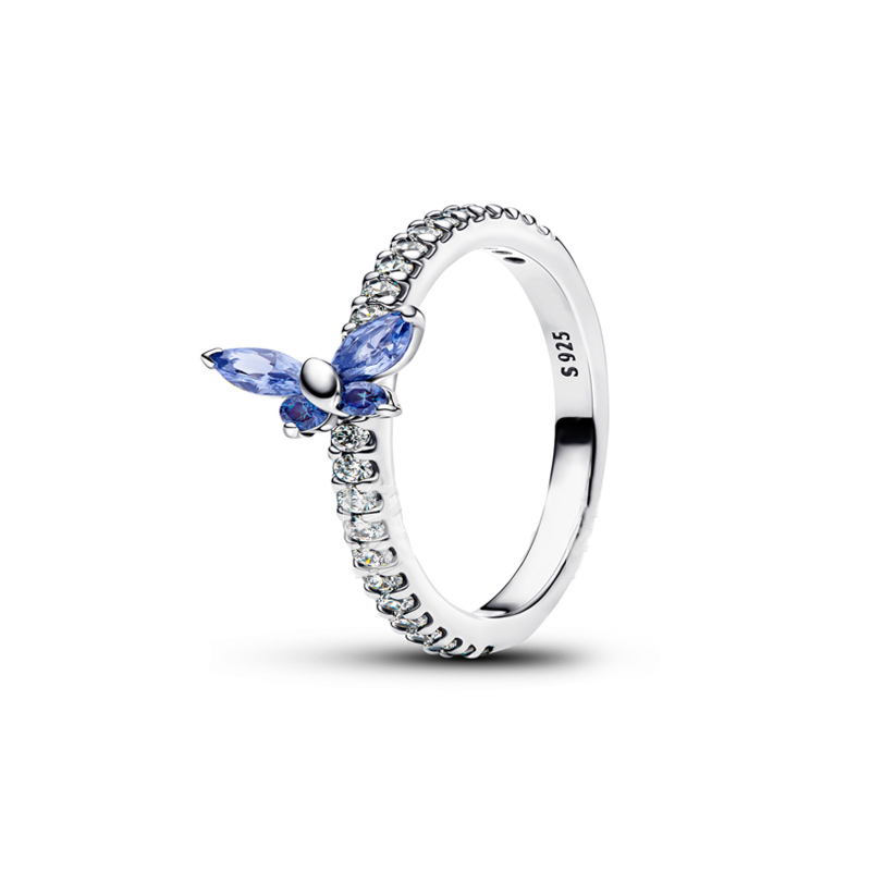 New 925 Sterling Silver Rings For Women Charm Jewelry New Ring Butterfly Feather Lucky Symbol