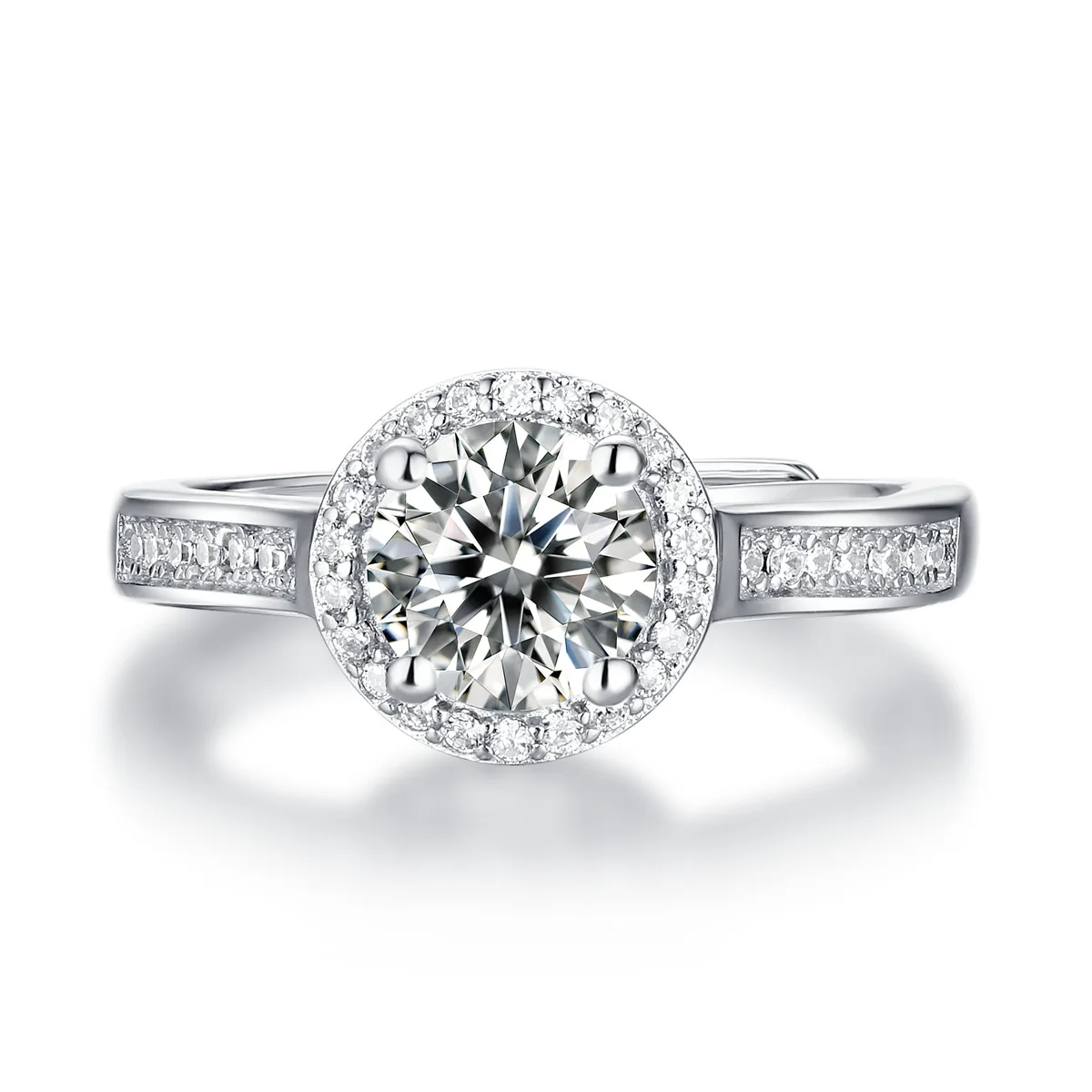 Sparkling 3ct D Color Halo Round Cut Moissanite Ring For Women S925 Sterling Silver Jewelry Real Certified Anniversary Gift Girl