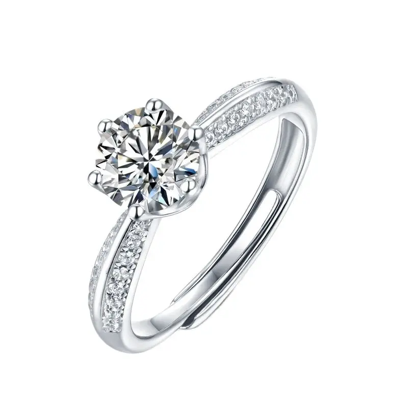 5ct D Color Classic Six Claw Moissanite Real 925 Sterling Silver Resizable Rings For Women Popular Luxury Designer Jewelry