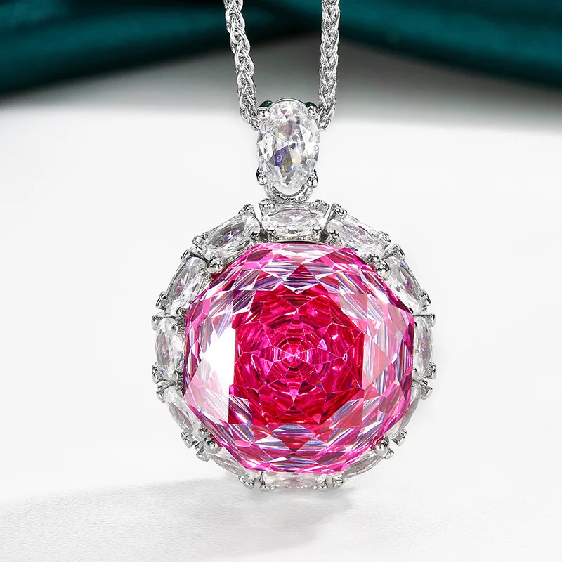 Rose Cut 18-16mm High Quality Zircon Dragon Fruit White Gold Plated Elegant Jewelry Set Wedding Party Fashion