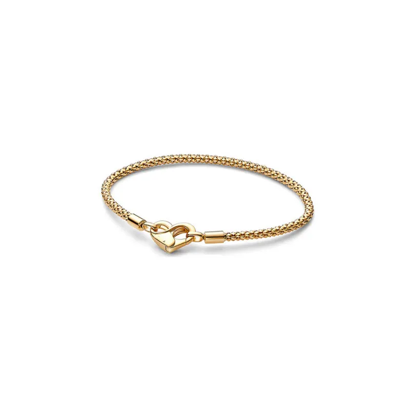 Silver 925 Women Snake Charm Bracelet DIY Man Fit Original Beads Jewelry Making Heart Shaped Daisy Chain Buckle Bone Party