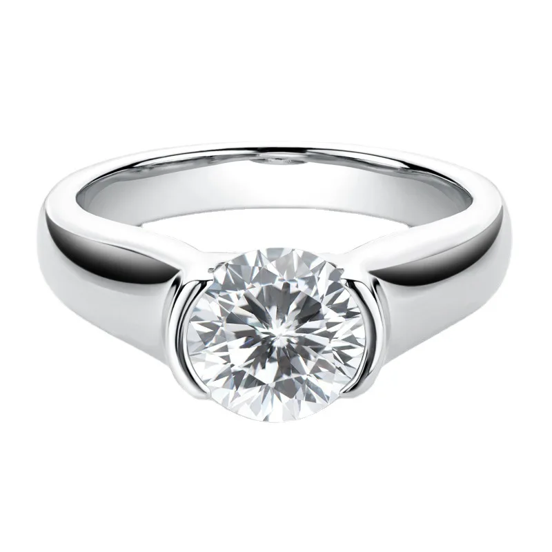 Classic 925 Sterling Silver Genuine Moissanite Couple Promise Rings For Women Men Popular Engagement Wedding Jewelry Lover