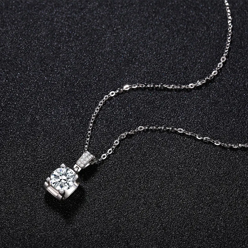 3ct Round Brilliant D Color Moissanite Pendant Original 925 Silver Women's Necklace With Certificate Engagement Wedding Gift