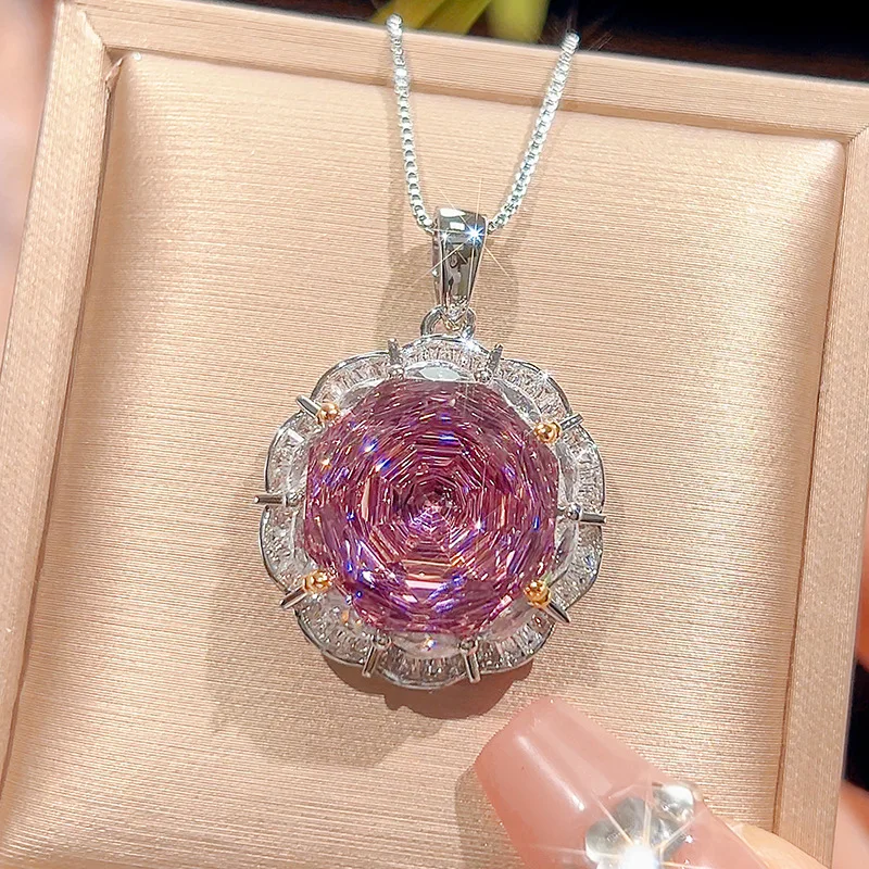 Rose Cut 16-10mm High Quality Zircon Dried Rose White Gold Plated Luxury Jewelry Set Party Gift Fashion Trendy