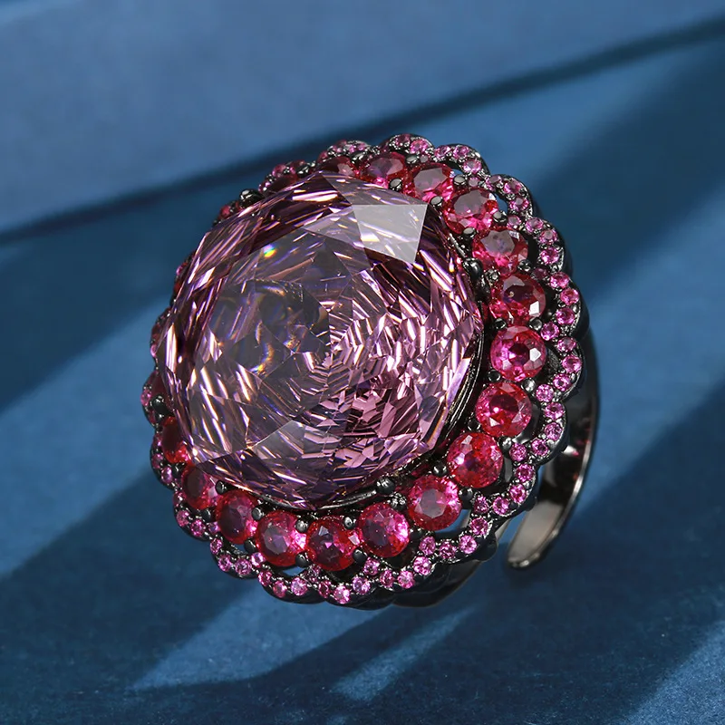 Rose Cut 18mm High Quality Zircon Round White Gold Plated Luxury Jewelry Set Wedding Anniversary Fashion
