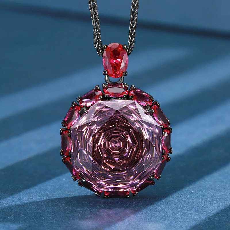 Rose Cut 18-16mm High Quality Zircon Round White Gold Plated Luxury Jewelry Set Wedding Party Fashion