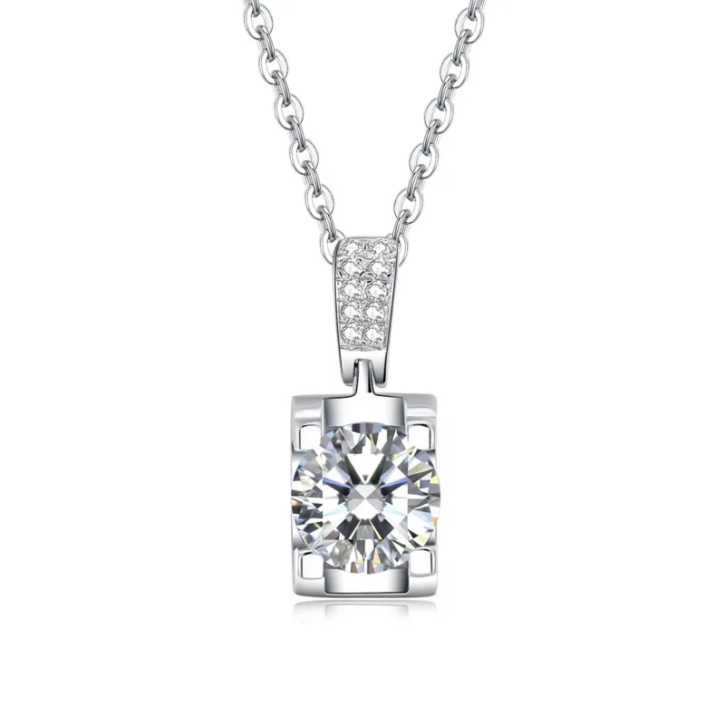 3ct Round Brilliant D Color Moissanite Pendant Original 925 Silver Women's Necklace With Certificate Engagement Wedding Gift
