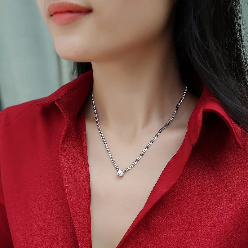 925 Sterling Silver Adjustable Tennis Cuban Chain Moissanite Men Jewelry Hip Pop Unisex Cool Accessories Birthday Gift Boyfriend