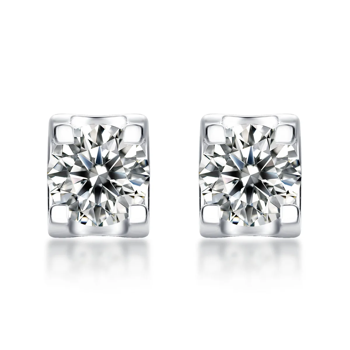 Dainty Ox Head 1ct D Color Moissanite Earrings For Women Piercing 925 Sterling Silver Original Certified Luxury Designer Jewelry