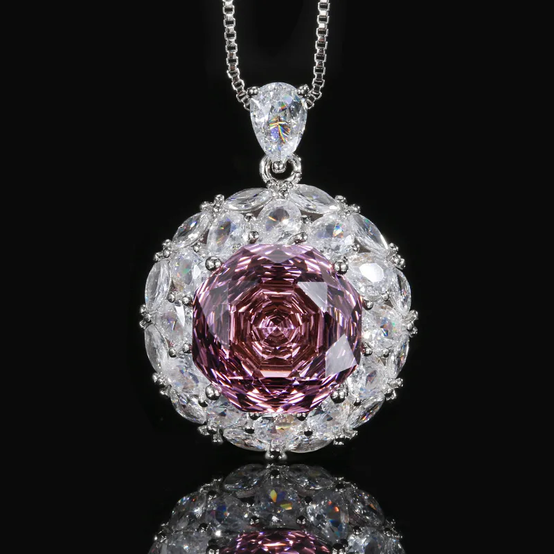 Millennium Cut 12mm High Quality Zircon Dried Rose White Gold Plated Round Jewelry Set Casual Fashion Trendy