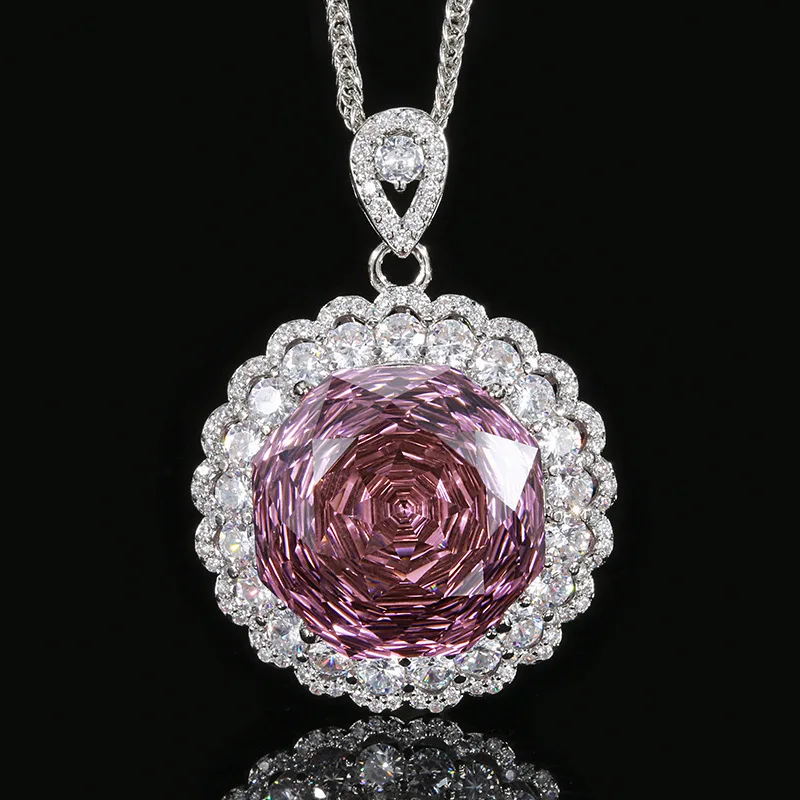 Rose Cut 18mm High Quality Zircon White Gold Plated Copper Alloy Luxury Jewelry Set Wedding Anniversary Gift Fashion Trendy