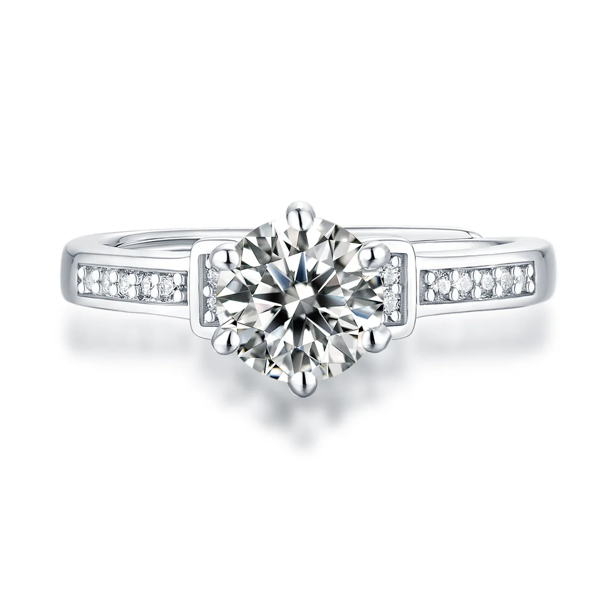 Dainty Six Claw 3ct D Color Moissanite 925 Silver Rings Original Certified Adjustable For Women Men Luxury Jewelry Accessories