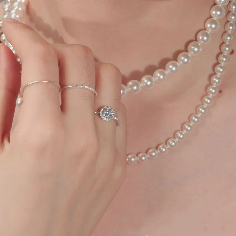 Pearl Necklace Collar Chain Vintage Fashion Simple Women Charm Jewelry Austrian Crystal Mother's Day Gift Wholesale Party
