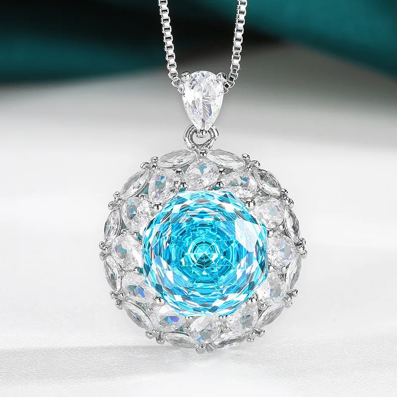 Millennium Cut 12mm High Quality Zircon Gradient White Gold Plated Ele