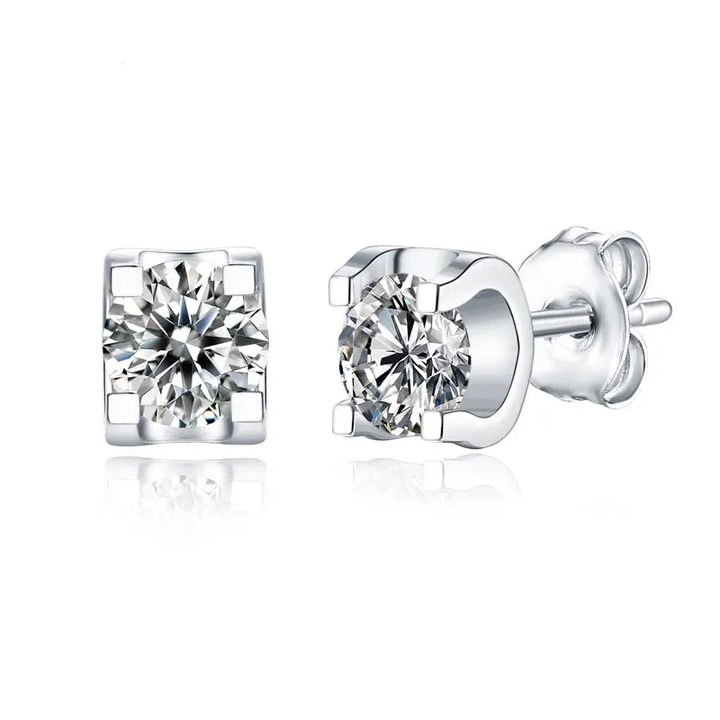 Dainty Ox Head 1ct D Color Moissanite Earrings For Women Piercing 925 Sterling Silver Original Certified Luxury Designer Jewelry