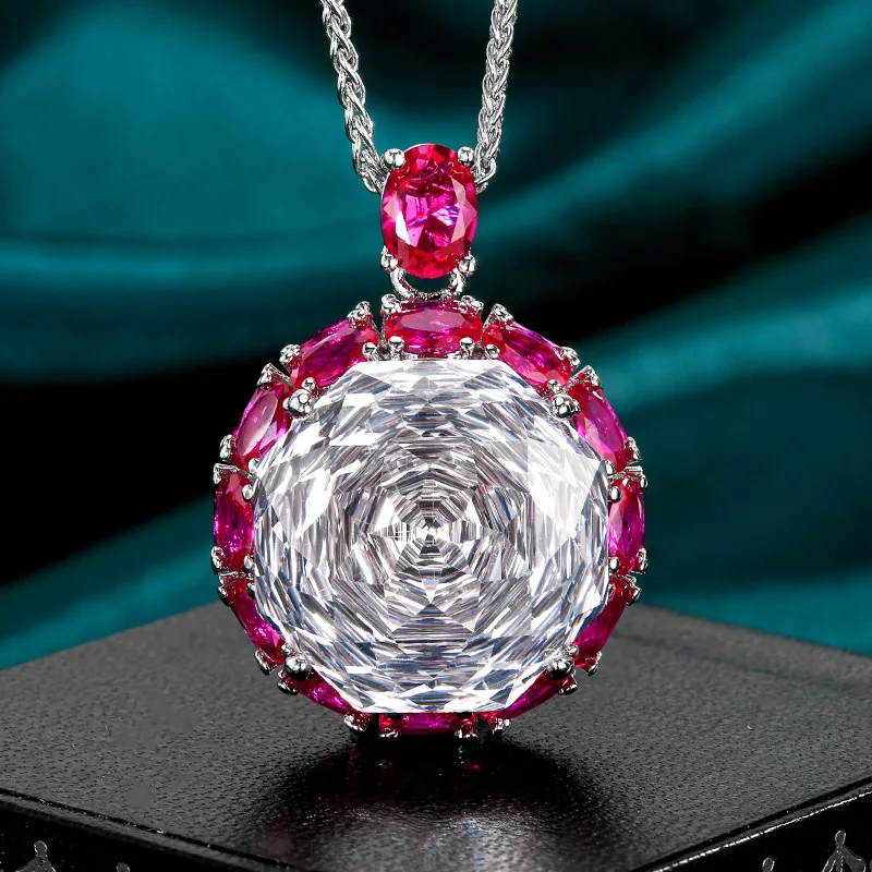 Rose Cut 18-16mm High Quality Zircon Dried Rose White Gold Plated Jewelry Set Best Seller Party Fashion