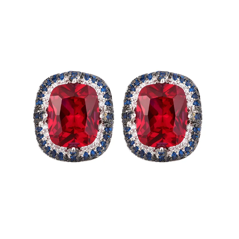 Jewelry Ruby Vintage Luxury Charm Personality Necklace Ring Earring Set For Women Main Stone 12 * 16-8 * 10 Zricon Wedding Party