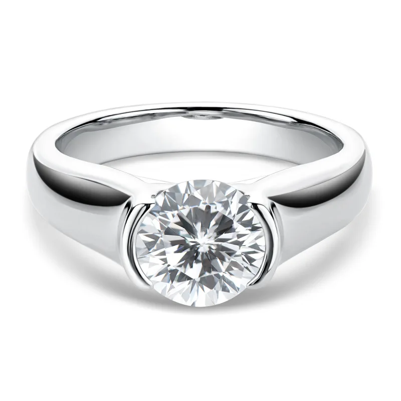 Classic 925 Sterling Silver Genuine Moissanite Couple Promise Rings For Women Men Popular Engagement Wedding Jewelry Lover