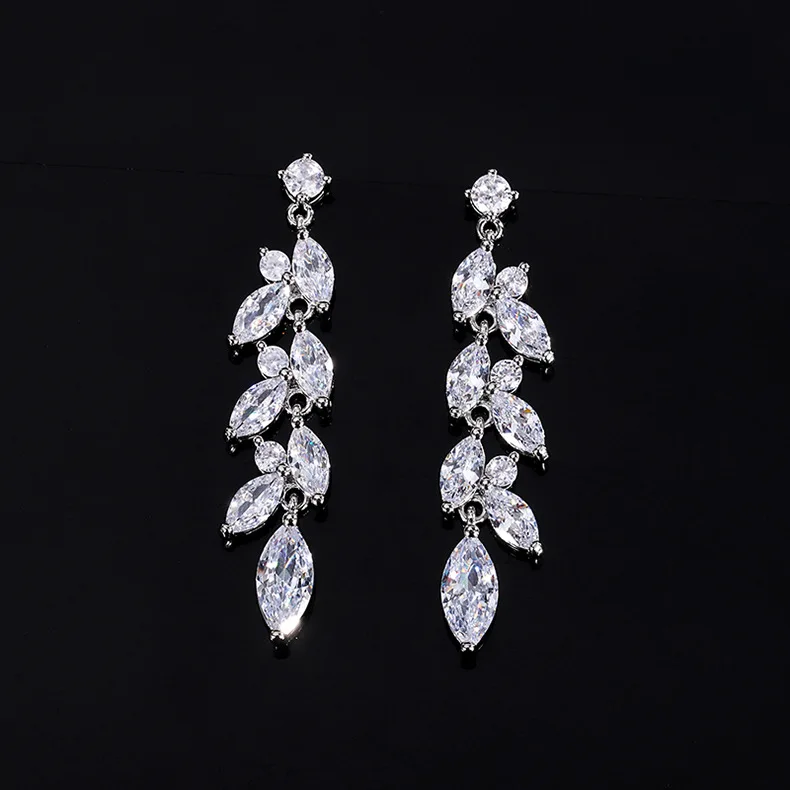 Luxury Zircon Jewelry Set Charms Necklace Earrings Pendant Sets Ladies For Women Wedding Accessories Banquet Valentine's Day