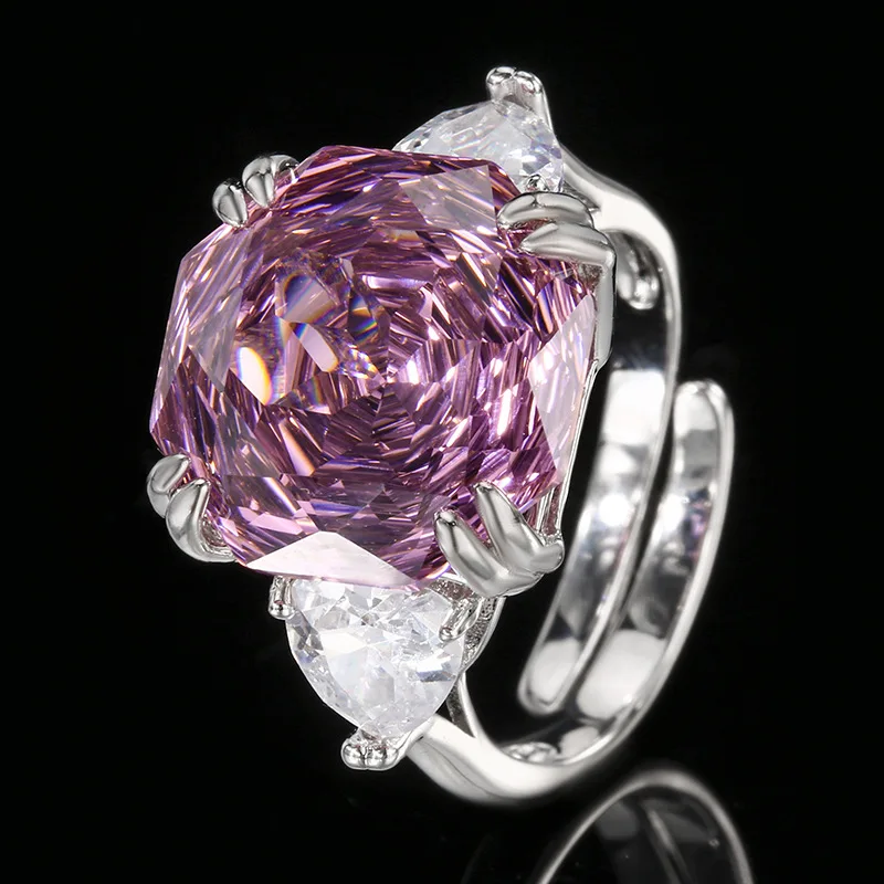 Rose Cut 14-12mm High Quality Zircon Dried Rose White Gold Plated Simple Jewelry Set Casual Fashion Trendy