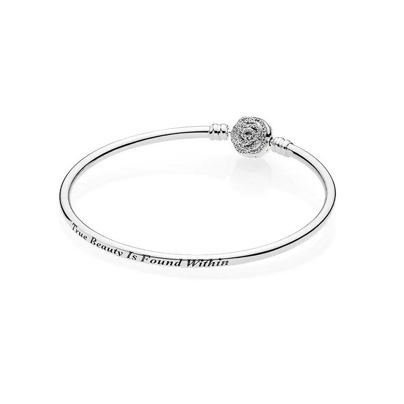 100% 925 Sterling Silver Women's Charm Bracelet Bangle Female Jewelry Making Constellation Beauty And The Beast Wholesale Gift