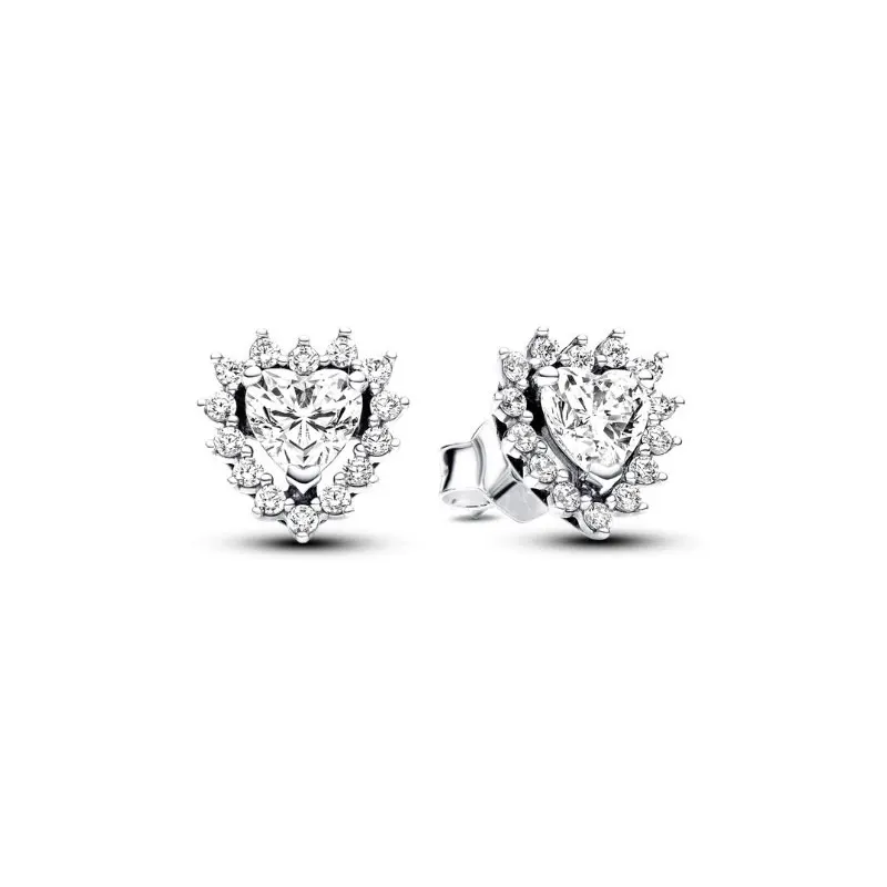 Charm S925 Silver Pear Stud Earrings Circular Zircon Love Pumpkin Car Five pointed Star Women Triple Stone Heart Jewelry Gift