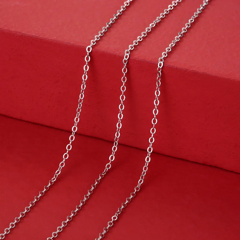 Authentic 925 Sterling Silver 40-45CM Adjustable O-Chain Necklace For Women Men Choker DIY Fine Jewelry Wholesale