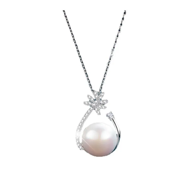 Artificial White Pearl Jewelry Set Zircon Drop Pendant Necklace Earrings For Women Popular Engagement Wedding Gift Girl