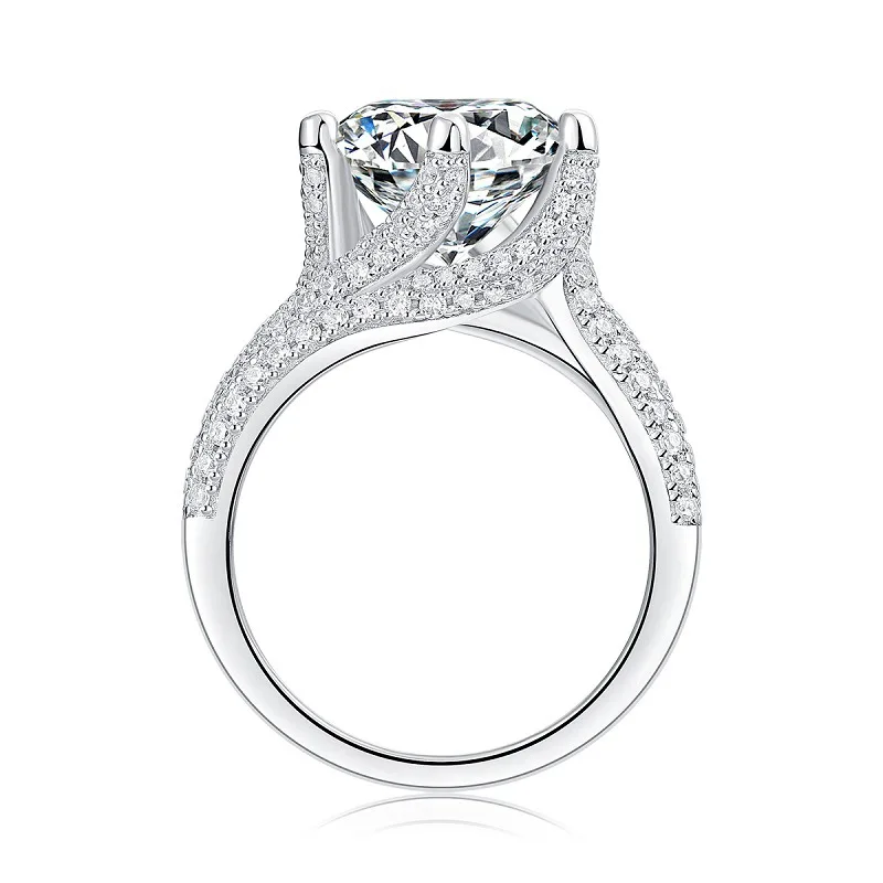Classic Six Claw 5ct D Color Moissanite Sterling Silver 925 Couple Rings For Women Luxury Jewelry Accessories Engagement Wedding