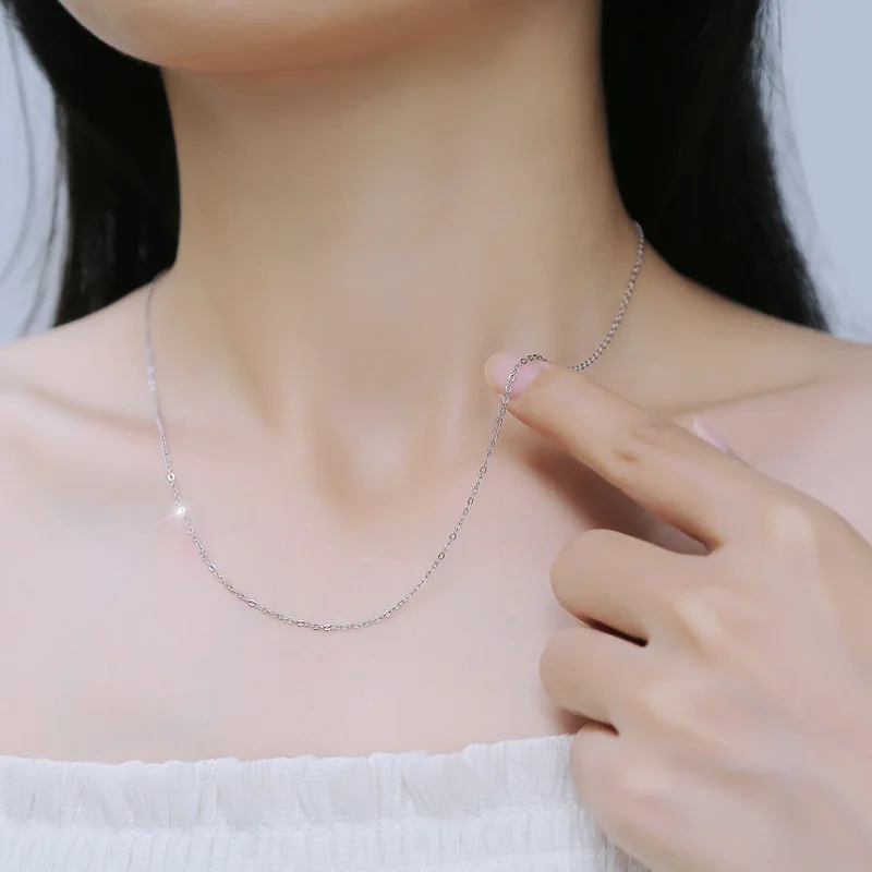 Authentic 925 Sterling Silver 40-45CM Adjustable O-Chain Necklace For Women Men Choker DIY Fine Jewelry Wholesale